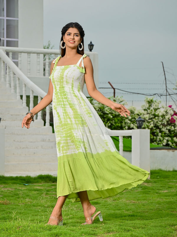 Diana Green Tie & Dye Maxi Dress