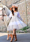 White Flared Mini Dress for girls