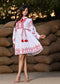 Emma White Red Embroidered Midi Dress