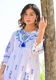 White Embroidered Midi Dress