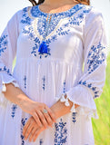 White Embroidered Midi Dress