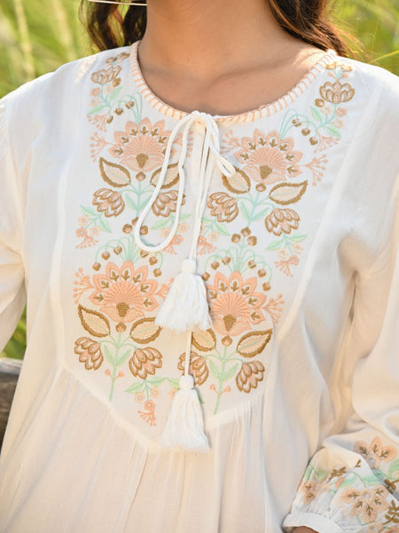 Magnolia White Emboidered Mini Dress