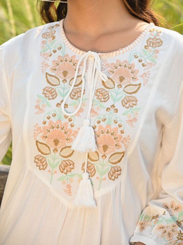 Magnolia White Emboidered Mini Dress