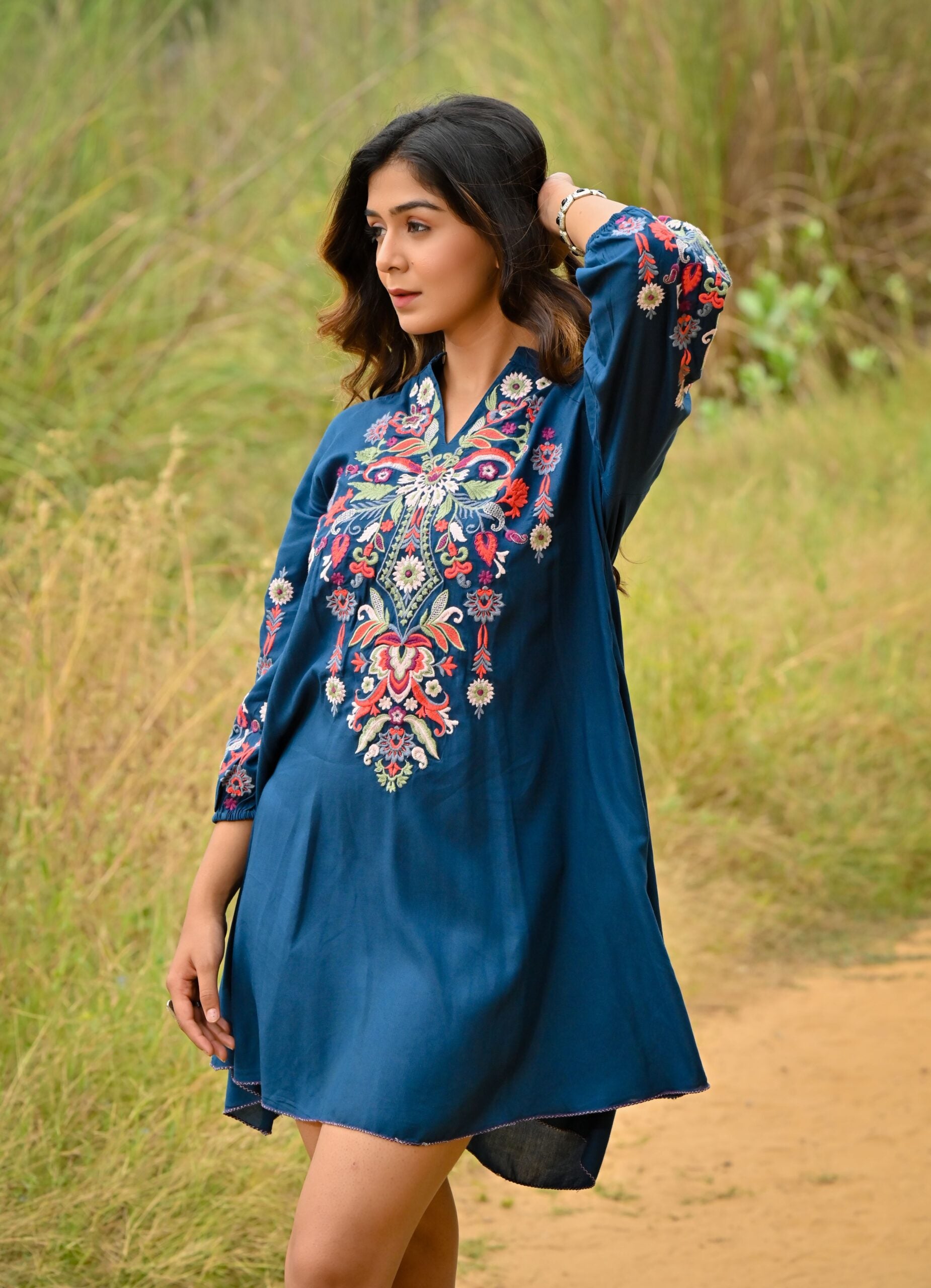 Emboidered Mini Dress