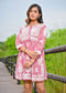 Pink Embroidered Mini Dress