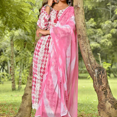 Pink Chikankari Cotton Kurta Set