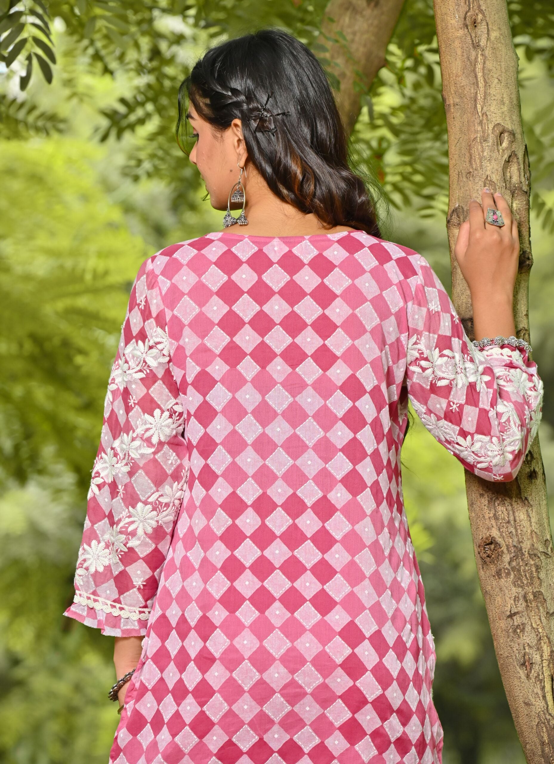 Janya Pink Embroidered Cotton Suit Set