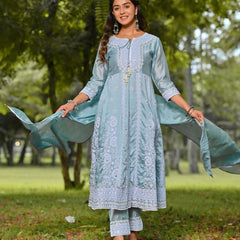 chanderi suit set