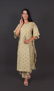 Pista Green Chanderi Kaftan Pant Set