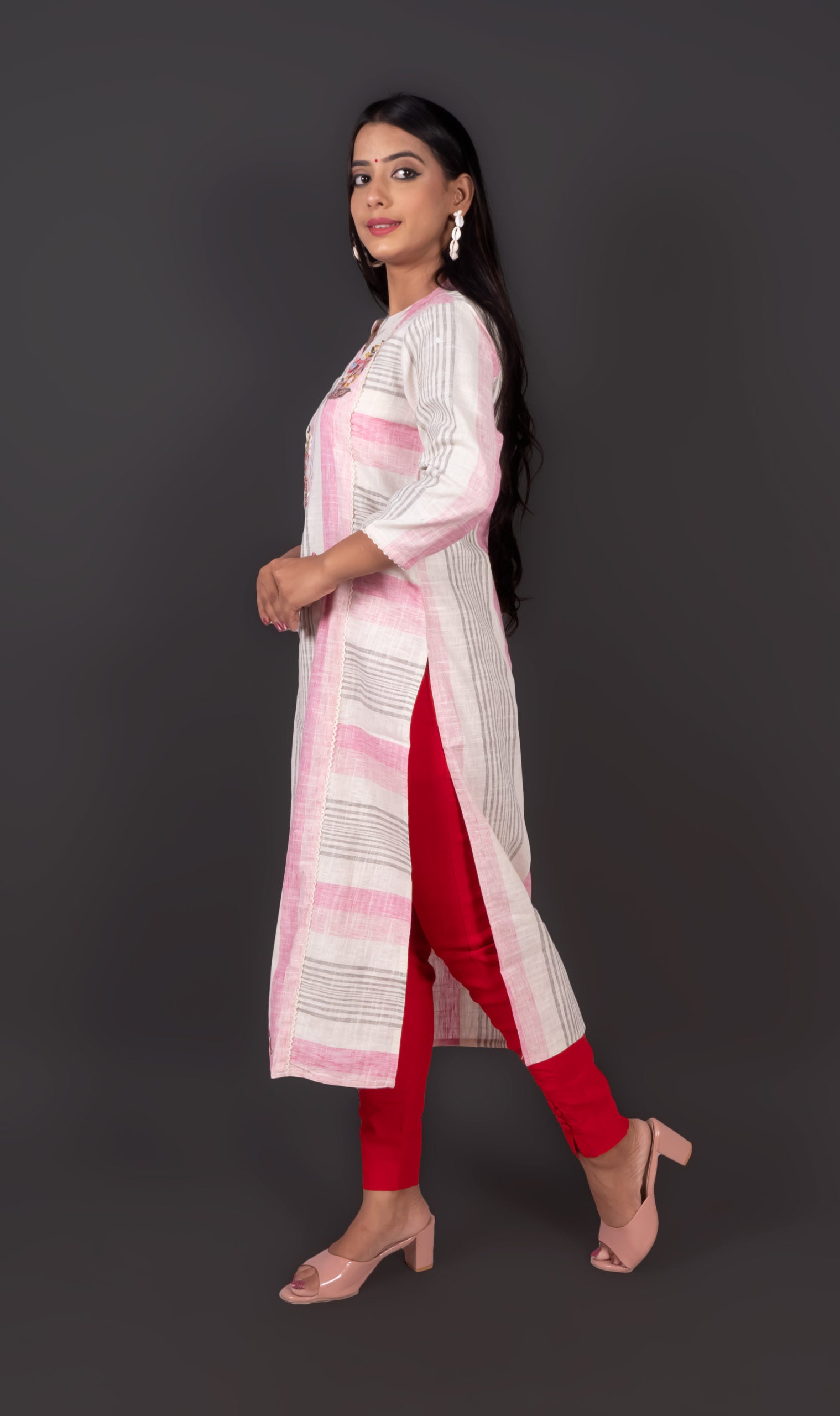 Pure Cotton Embroidered Kurta Set