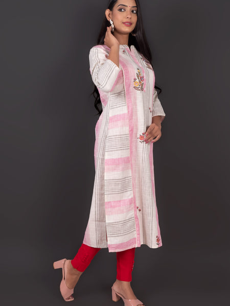 Pure Cotton Embroidered Kurta Set