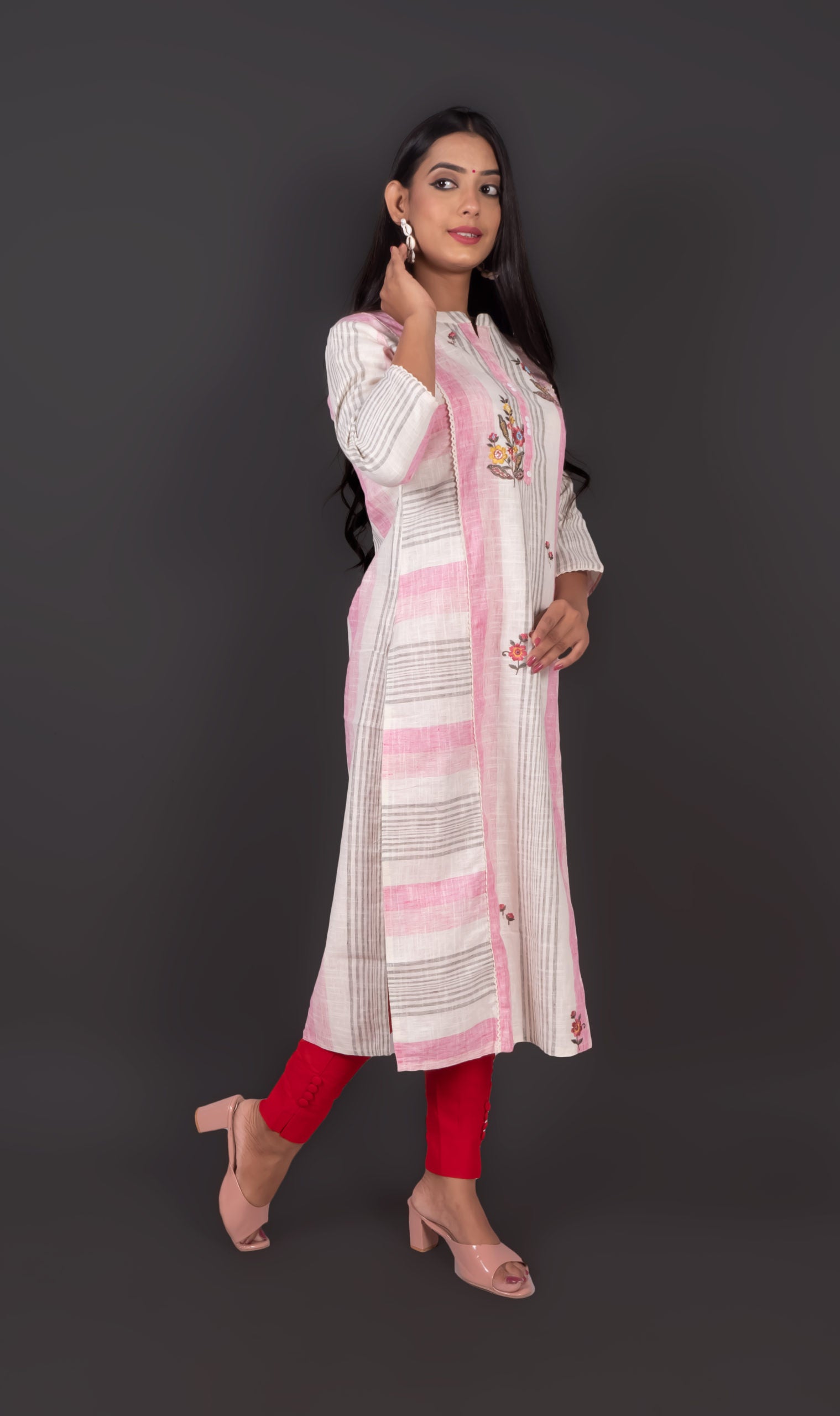 Pure Cotton Embroidered Kurta Set