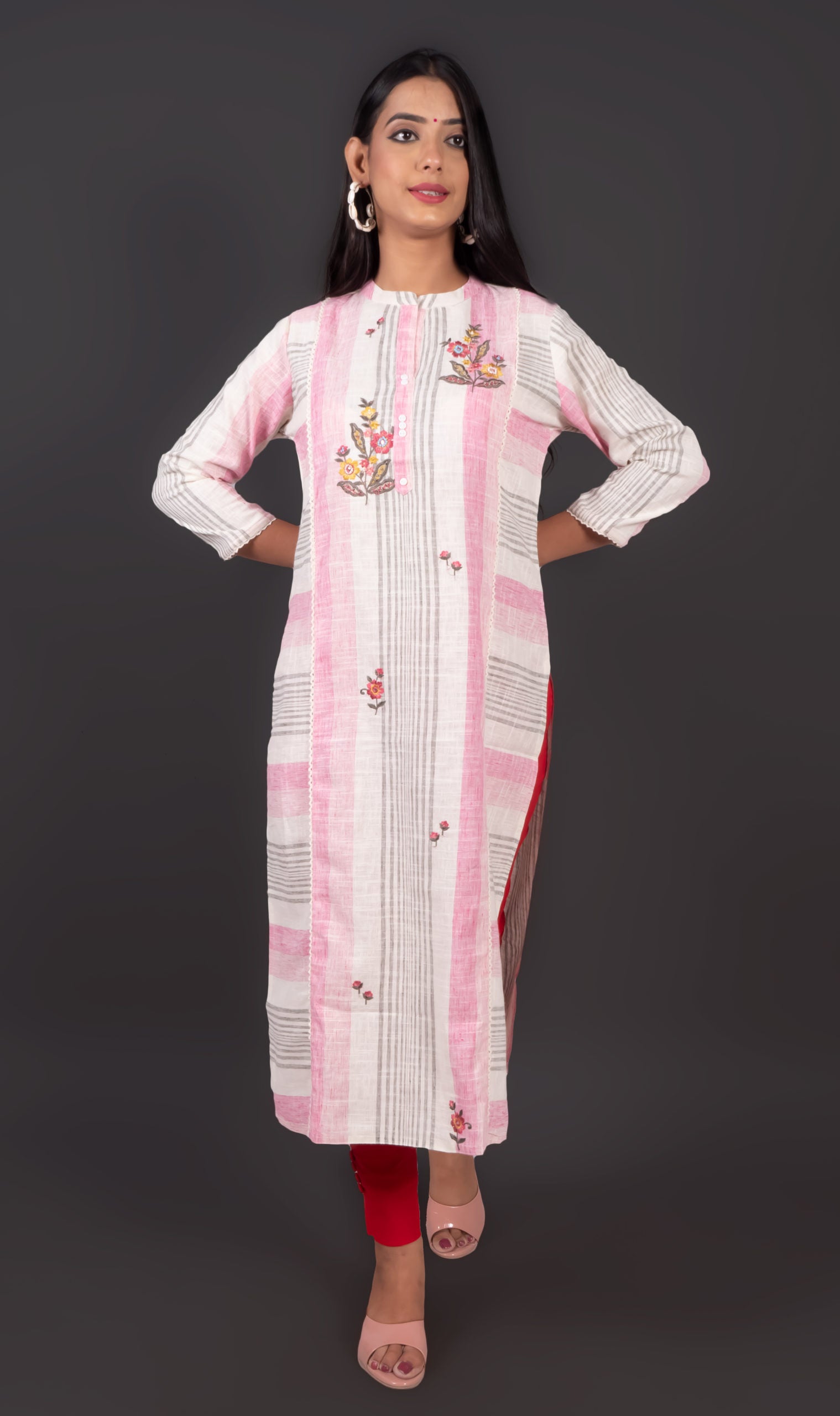 Pure Cotton Embroidered Kurta Set