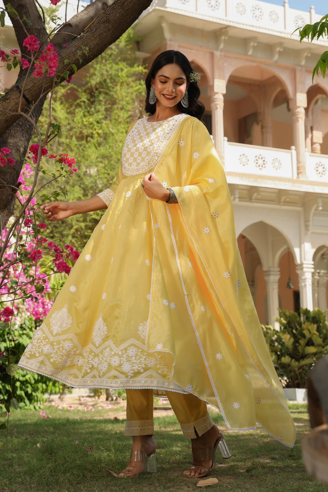 Chanderi Silk Embroidered Kurta Sets