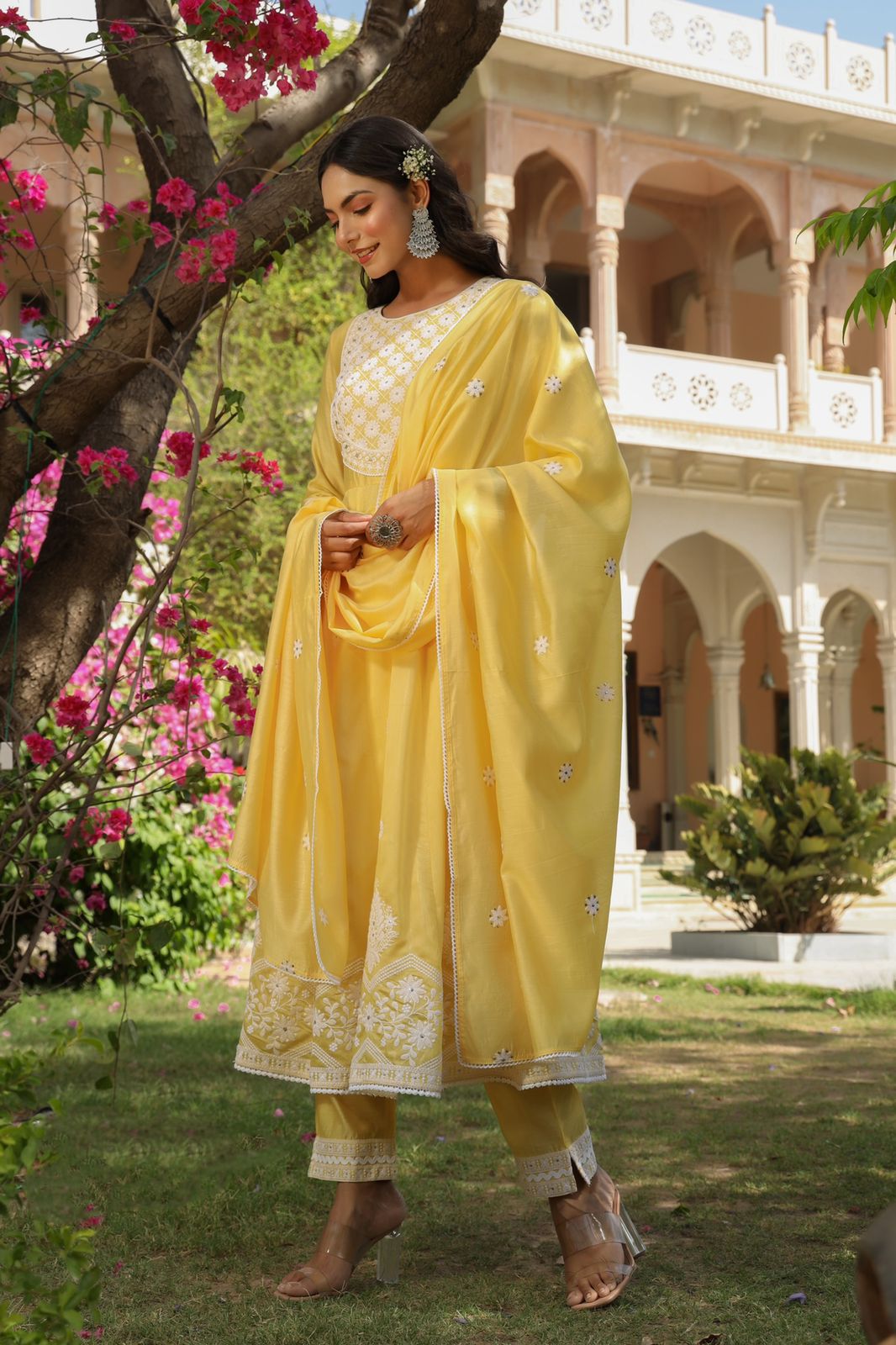 Chanderi Silk Embroidered Kurta Sets