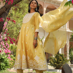 Chanderi Silk Embroidered Kurta Sets